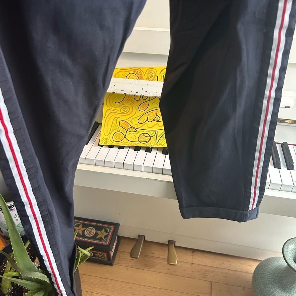 Produkt Men's Navy Chinos with Red and White Stripes Size 38" - Picture 7 of 9